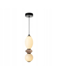 Italux BALOS Lampa wisząca LED 2-pkt 173 cm czarno-beżowa szklano-ceramiczna, ciepłe światło 3000K