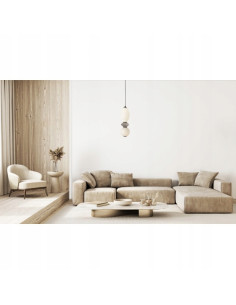Italux BALOS Lampa wisząca LED 2-pkt 173 cm czarno-beżowa szklano-ceramiczna, ciepłe światło 3000K 2