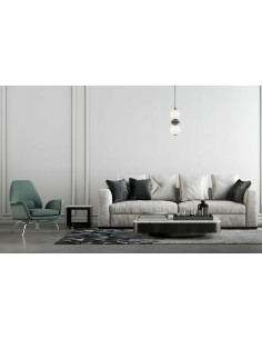 Italux BALOS Lampa wisząca ceramiczno-szklana kula 2x LED 10W czarno-biała, 166 cm, do pokoju dziecięcego 2