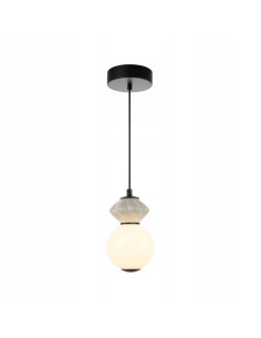Italux BALOS Lampa wisząca kulista z ceramiką i LED 5W czarno-biała, 150 cm