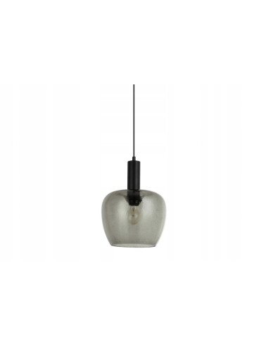 Italux Aprica — Lampa wisząca E27 czarne matowe wykończenie z okrągłym dymionym kloszem 25 cm