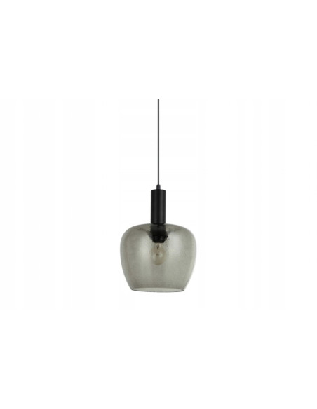 Italux Aprica — Lampa wisząca E27 czarne matowe wykończenie z okrągłym dymionym kloszem 25 cm