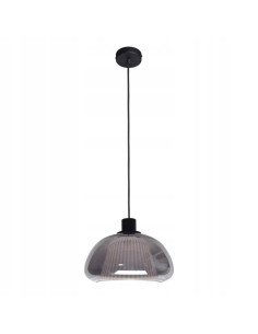 Italux APIRO Lampa wisząca E27 grafit z przydymionym bursztynowym szkłem „pieczarka” 24,5 cm, IP20 2