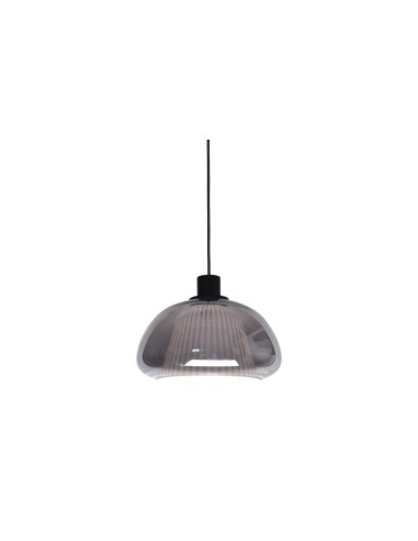 Italux APIRO Lampa wisząca E27 grafit z przydymionym bursztynowym szkłem „pieczarka” 24,5 cm, IP20