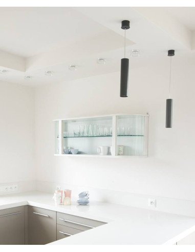 Nowodvorski Eye 6841 – Lampa wisząca GU10 czarna, 1-punktowa, metalowa, nad stół/wyspę, 120 cm