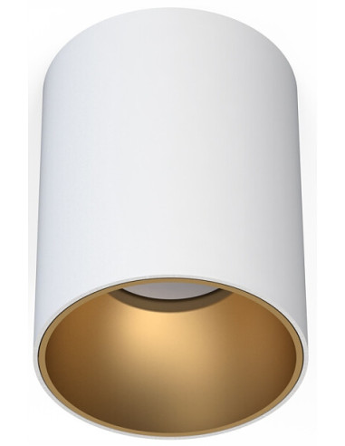 Nowodvorski EYE TONE – natynkowy spot sufitowy tuba GU10 biało-złoty, 1x10W LED, elegancki design
