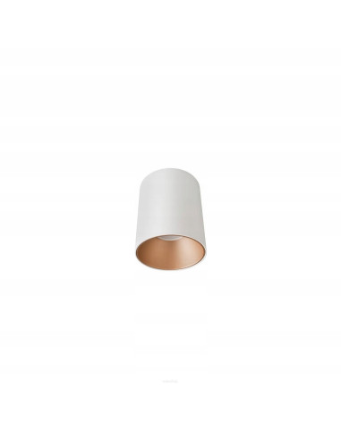 Nowodvorski EYE TONE – natynkowy spot sufitowy tuba GU10 biało-złoty, 1x10W LED, elegancki design