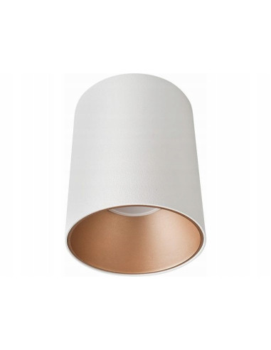 Nowodvorski EYE TONE – natynkowy spot sufitowy tuba GU10 biało-złoty, 1x10W LED, elegancki design