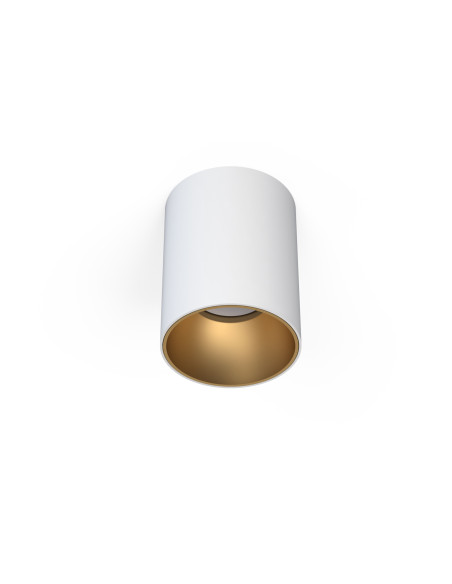 Nowodvorski EYE TONE – natynkowy spot sufitowy tuba GU10 biało-złoty, 1x10W LED, elegancki design