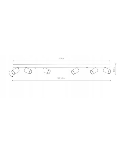 Reflektor sufitowy Nowodvorski EYE SPOT 6x GU10 czarny, prostokątny, metalowy, 6611