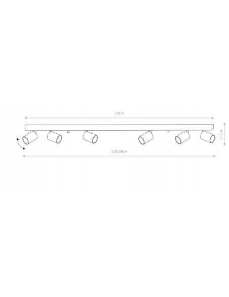 Reflektor sufitowy Nowodvorski EYE SPOT 6x GU10 czarny, prostokątny, metalowy, 6611