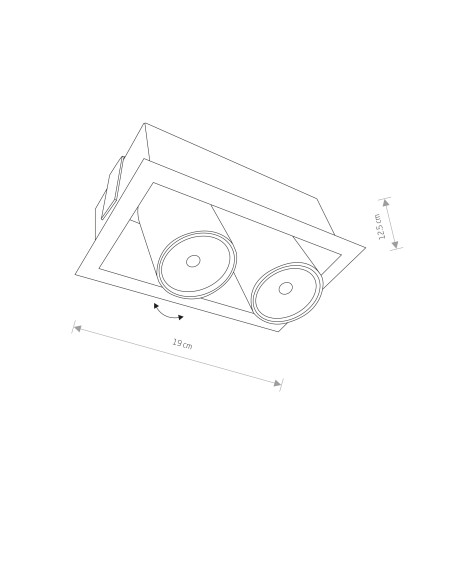 Nowodvorski DOWNLIGHT EYE MOD - 2-punktowe wpuszczane oczka LED GU10 czarny, nowoczesne oświetlenie 12,5x19,2 cm
