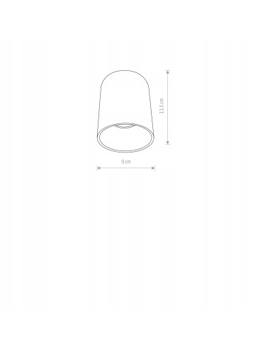 Nowodvorski EYE MOD Spot natynkowy GU10 czarny/srebrny tuba 11,5 cm nowoczesny minimalistyczny