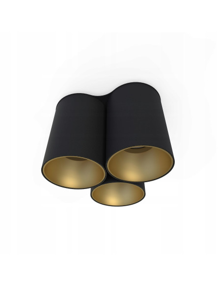 Nowodvorski Eye Tone III – 3-punktowa lampa sufitowa spot czarno-złota GU10 13 cm