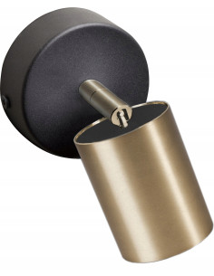 Kinkiet EYE SPOT BRASS I Nowodvorski 8816 — ruchoma tuba GU10 czarno-złota, metalowa, 1-punktowa
