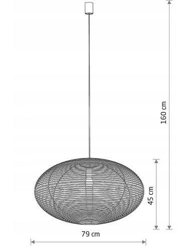 Nowodvorski Rattan Lampa Wisząca 79 cm E27 Boho Regulowana Biały Metal Brązowy Abażur