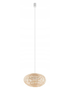 Nowodvorski Rattan Lampa wisząca 40 cm E27 regulowana boho biała z brązowym abażurem 2