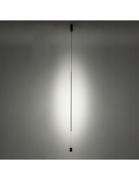 Nowodvorski VERTIC lampa wisząca LED czarna 19W 4000K do salonu i jadalni, design podkreślający strukturę ściany