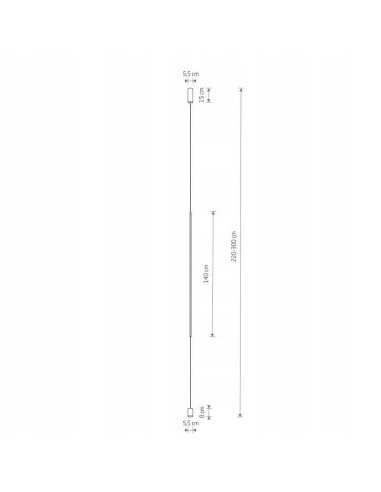 Nowodvorski VERTIC lampa stojąca LED 220–300 cm czarna, 3000K, 540 lm, industrialna