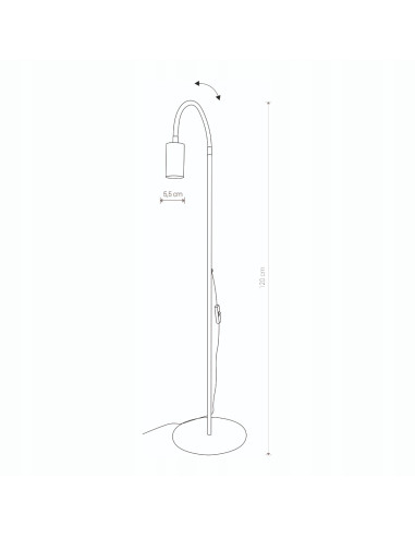 Nowodvorski EYE lampa podłogowa GU10 120 cm czarna minimalistyczna do salonu i sypialni