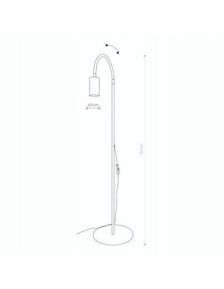 Nowodvorski EYE lampa podłogowa GU10 120 cm czarna minimalistyczna do salonu i sypialni