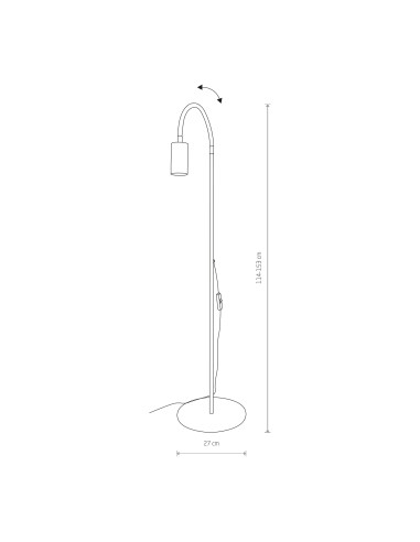 Nowodvorski EYE lampa podłogowa GU10 120 cm czarna minimalistyczna do salonu i sypialni