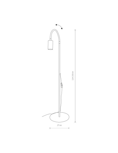 Nowodvorski EYE lampa podłogowa GU10 120 cm czarna minimalistyczna do salonu i sypialni