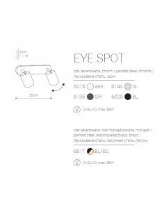 Nowodvorski EYE SPOT 6020 — nowoczesny kinkiet ścienny 2xGU10 czarny/chrom, regulowane reflektory 2