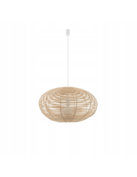 Nowodvorski Lampa wisząca Rattan 60 cm E27 – naturalne, boho/skandynawskie oświetlenie nad stół
