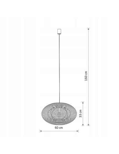 Nowodvorski Lampa wisząca Rattan 60 cm E27 – naturalne, boho/skandynawskie oświetlenie nad stół