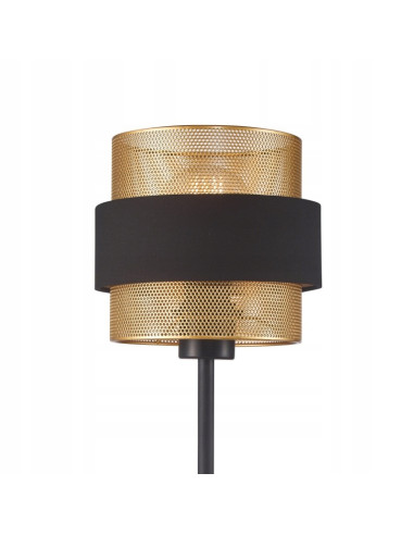 Italux BANS Lampa stołowa czarno-złota E27 nowoczesna 44 cm do salonu i sypialni