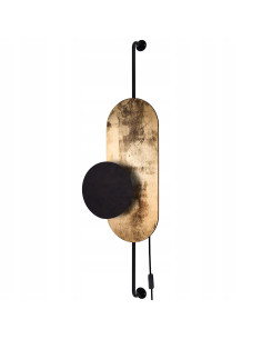 Nowodvorski WHEEL LUX kinkiet ścienny czarny/złoty G9 1-punktowy industrialny 89 cm
