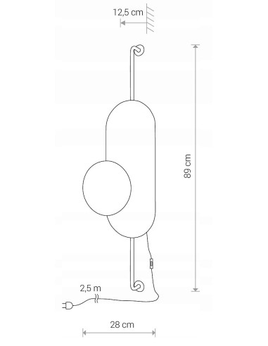 Nowodvorski WHEEL LUX kinkiet ścienny czarny/złoty G9 1-punktowy industrialny 89 cm