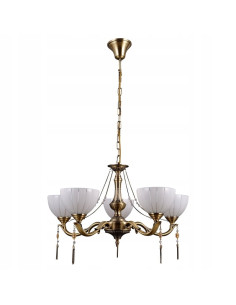 Italux Baxio — nowoczesny żyrandol glamour 5-punktowy złoto-biały E27 61 cm 2