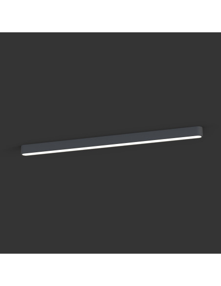 Nowodvorski SOFT Plafon LED 120x6 cm szary grafitowy loftowy do kuchni biura, 22W, G13, neutralny biały