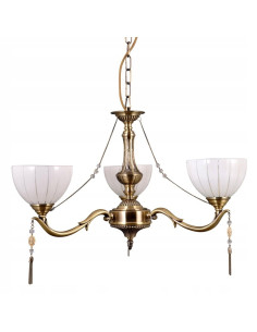 Italux Baxio Lampa Wisząca 3-płomienna Złota z Mlecznymi Kloszami E27 55 cm