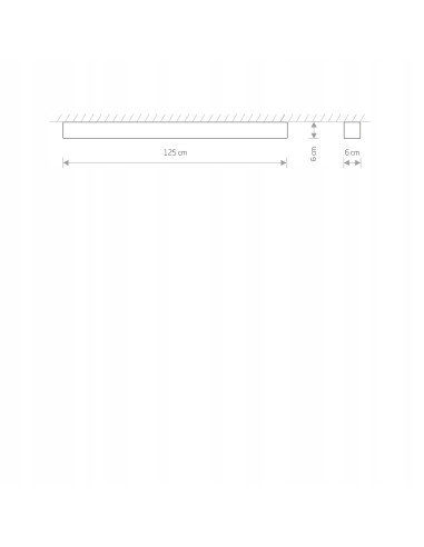 Nowodvorski SOFT LED 125x6 cm – biały minimalistyczny plafon sufitowy LED T8, 22W, neutralny biały