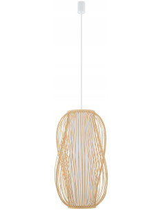 Nowodvorski PUKET 11162 Lampa wisząca bambusowa E27 naturalne drewno 30cm do salonu jadalni kuchni