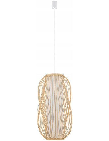 Nowodvorski PUKET 11162 Lampa wisząca bambusowa E27 naturalne drewno 30cm do salonu jadalni kuchni