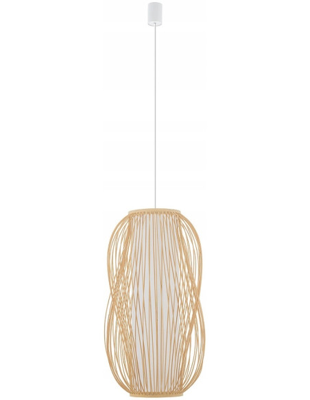 Nowodvorski PUKET 11162 Lampa wisząca bambusowa E27 naturalne drewno 30cm do salonu jadalni kuchni