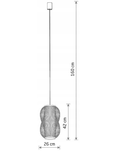 Nowodvorski PUKET M lampa wisząca bambusowa E27 25W naturalne drewno biały abażur do jadalni 11161