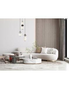 Italux BALOS Lampa wisząca LED 4-punktowa 19W czarno-biała kulista 173 cm do salonu i sypialni 2