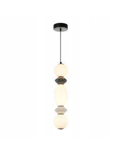 Italux BALOS – nowoczesna lampa wisząca LED 3-punktowa kulista, czarno-biała, 193 cm