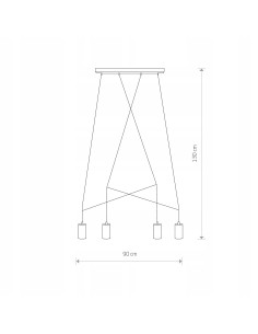 Nowodvorski Imbria Lampa sufitowa 4-punktowa czarna 90 cm GU10 do salonu i jadalni 2