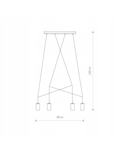 Nowodvorski Imbria Lampa sufitowa 4-punktowa czarna 90 cm GU10 do salonu i jadalni
