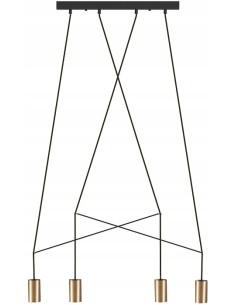Nowoczesna listwa sufitowa IMBRIA BRASS 4xGU10 czarno-złota, mosiądz, 90 cm