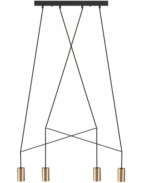 Nowoczesna listwa sufitowa IMBRIA BRASS 4xGU10 czarno-złota, mosiądz, 90 cm