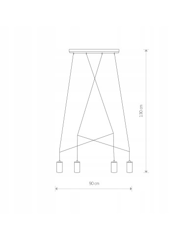 Nowoczesna listwa sufitowa IMBRIA BRASS 4xGU10 czarno-złota, mosiądz, 90 cm