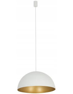 Nowodvorski HEMISPHERE - Biało‑złota lampa wisząca nad stół, metalowa, 33 cm, GX53/E27, 125 cm regulacja
