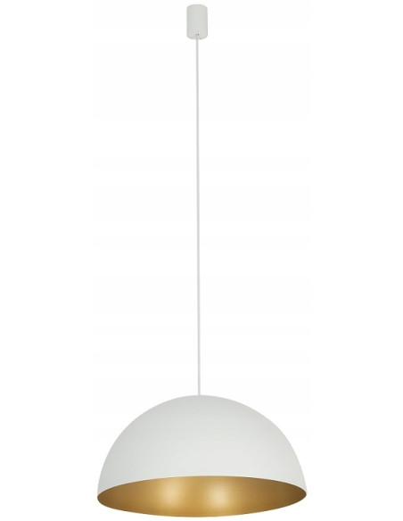 Nowodvorski HEMISPHERE - Biało‑złota lampa wisząca nad stół, metalowa, 33 cm, GX53/E27, 125 cm regulacja